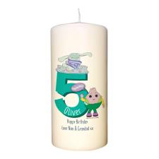 Personalised Moon and Me Birthday Pillar Candle
